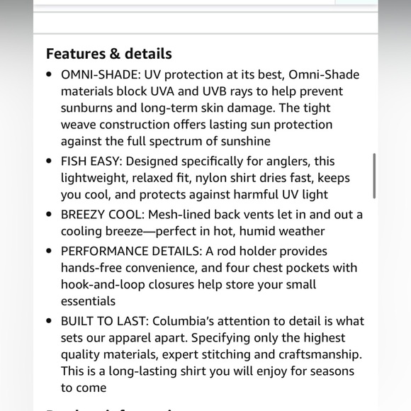 Columbia PFG Bahama II UPF 30 Short Sleeve Fishing Shirt Bonehead blue vented - Picture 8 of 15